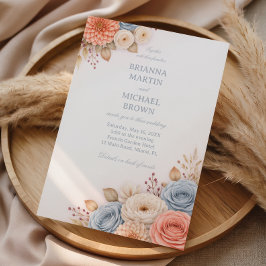 Pastell Blommig Elegant Ram Inbjudningar