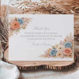 Pastell Blommig Elegant Tacksamhet Tack Kort