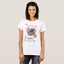 PASTELL BLOMMIG EXAMEN/FÖDELSEDAG T SHIRT
