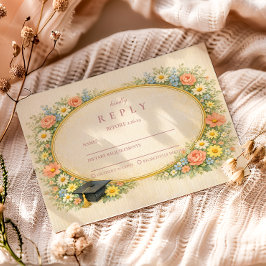 Pastell Blommig Krans Examen Firande OSA Kort