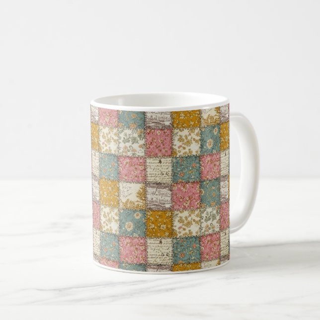 Pastell Blommig Lapptäcke Picknick Mönster (13) Kaffemugg (Framsida höger)