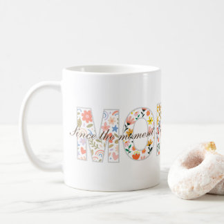 Pastell Blommig MAMMA Känslig Citat Design Kaffemugg