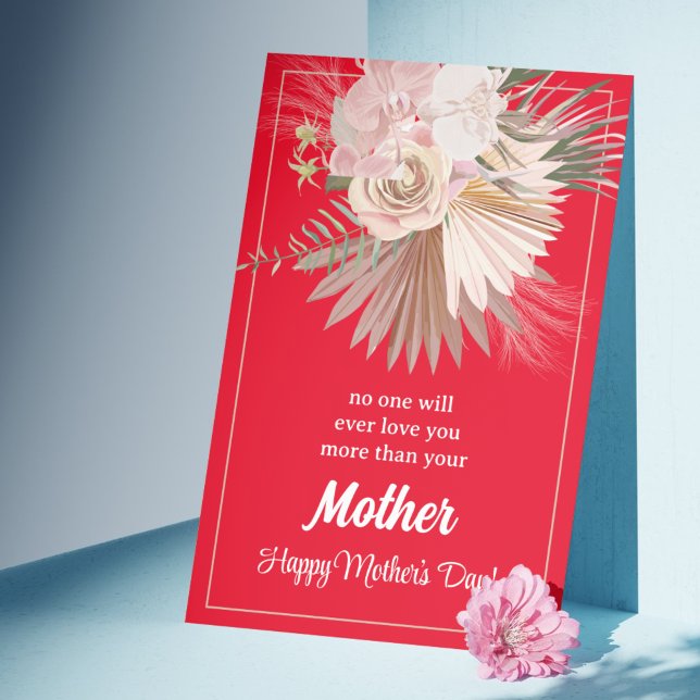 Pastell Blommig Rustik MorsdagsKort Julkort (Pastel Floral Rustic Mother's Day Card)