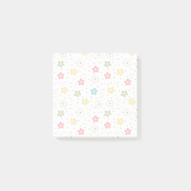 Pastell Blommig Spridning Post-it Block (Framsida)