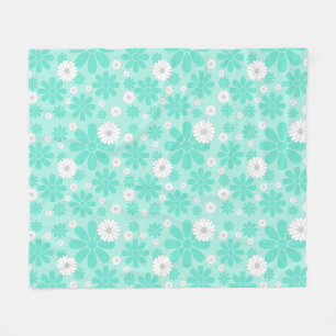 Pastell Blommönster MINT Fleecefilt
