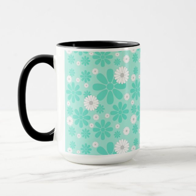 Pastell Blommönster MINT Mugg (Vänster)