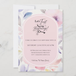 Pastell blomster inbjudan till inflyttning Nytt he