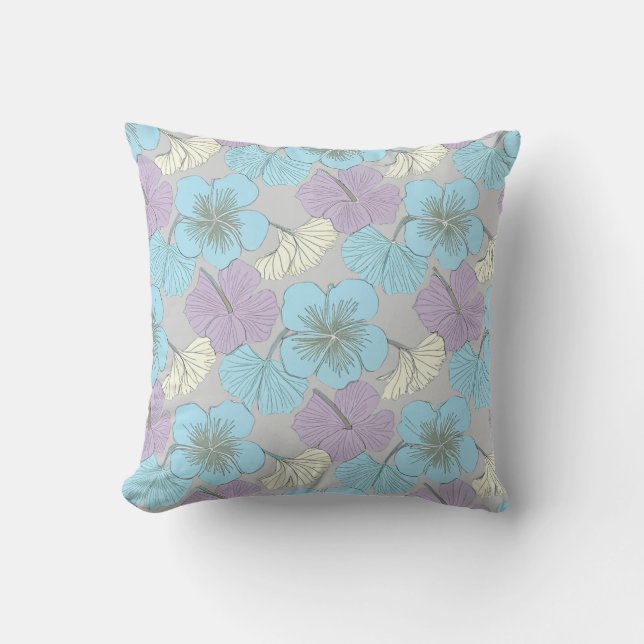 “Pastell blomster kastkudde Kudde (Framsida)