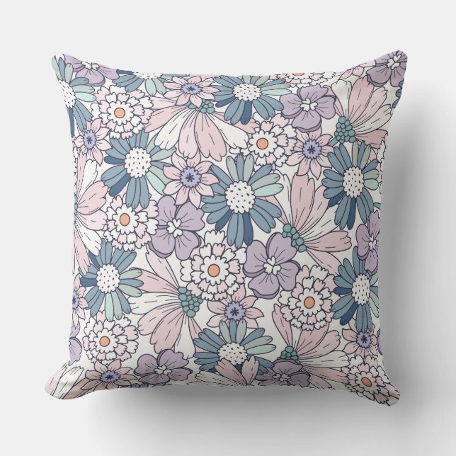 Pastell blomster mönster  kudde (Framsida)