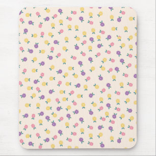 Pastell blomster mönster – Söt gul, rosa & lila Musmatta