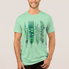 pastell blomsterdesign i penseldrag t shirt