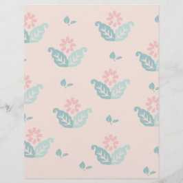 Pastell blomsterpappersark för scrapbooking