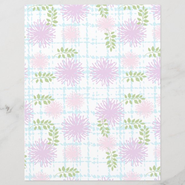 Pastell blomsterpappersark för scrapbooking (Framsida)