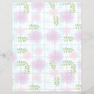 Pastell blomsterpappersark för scrapbooking