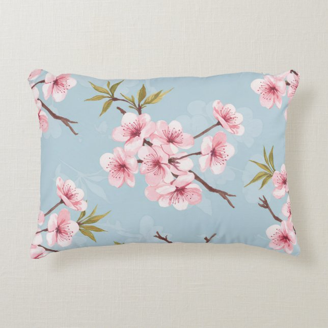 Pastell blomstersängkläder prydnadskudde (Framsidan)