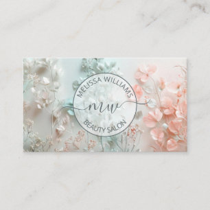 Pastell Boho Blommor Logo Visitkort