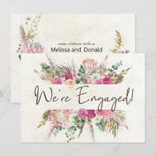 Pastell Boho Neutral Blommig Elegant Förlovning
