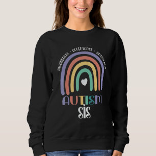 Pastell Boho Regnbåge Stolt Syskon Autism Familj M T Shirt