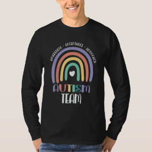Pastell Boho Regnbåge Stolt Team Autism Familj Mat T Shirt