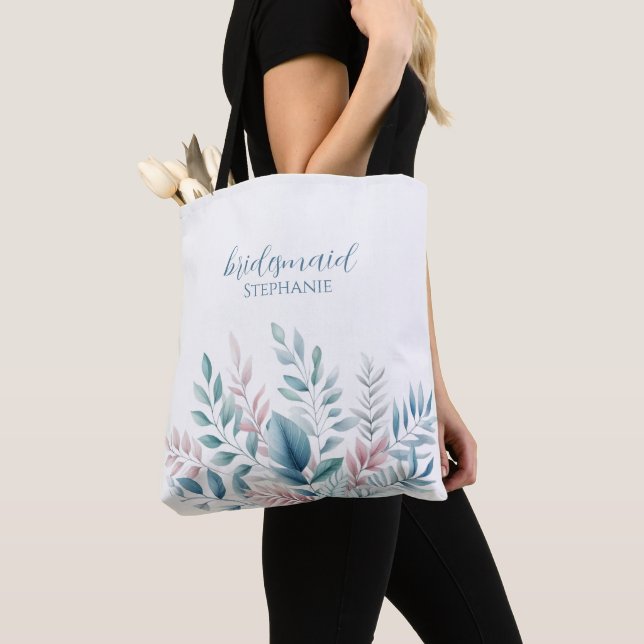 Pastell Botanisk Bröllop-Tudpiga- Tygkasse (Närbild)