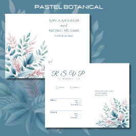 Pastell Botanisk-RSVP-Bryllop- Brevkort Vykort