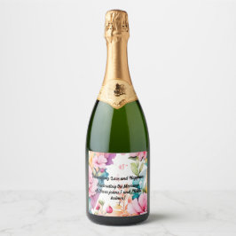 pastell bröllopsinbjudan med blommor i rosa nyanse