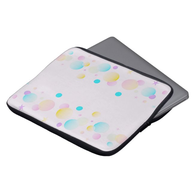 Pastell Bubbel Bärbar Dator Fodral | Söt Minimalis (Framsida topp)