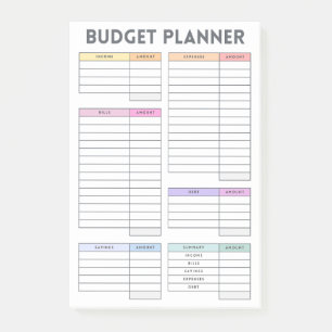 Pastell Budgetplanerare Layout Post-it Block