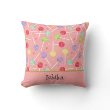 Pastell Candy Lollipop Mönstrad Rosa