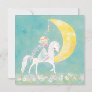 Pastell Celestial Pony och Halvmåne Julkort
