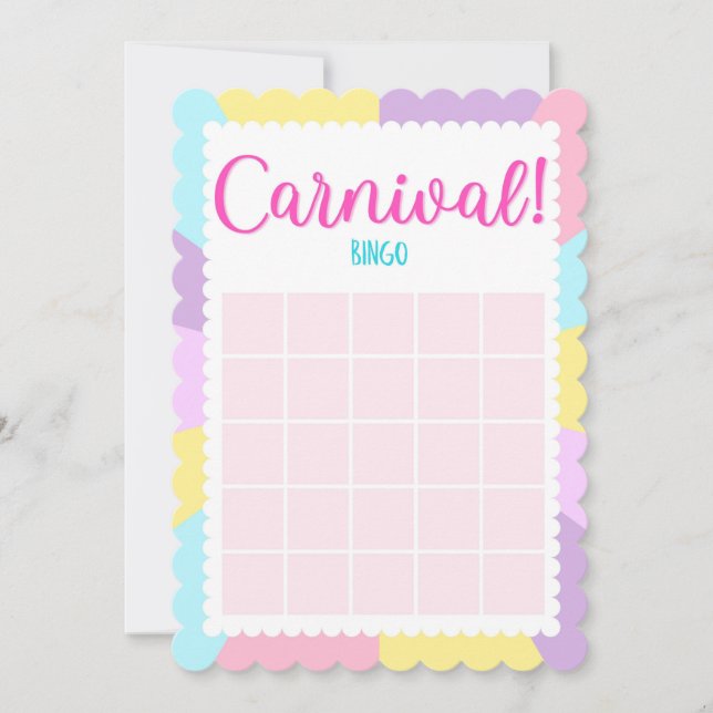 Pastell Circus Baby duschtavla bingo spel Inbjudan (Framsida)