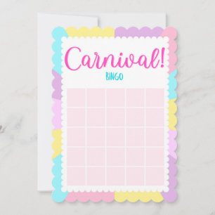 Pastell Circus Baby duschtavla bingo spel Inbjudan