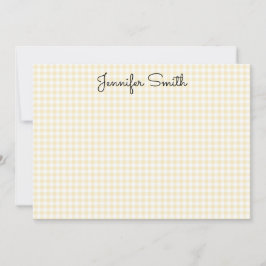 Pastell Citrongul Mini Gingham Anteckningskort