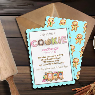 Pastell Cookie Exchange-inbjudan, Holiday Baking S Inbjudningar