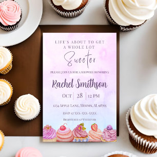 Pastell Cupcake Shower Inbjudan