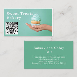 Pastell Cupcake Söta Gods Bageri Mintgrön Visitkort