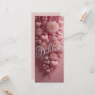 Pastell Dahlia Blomsterkonst med Hjärtan Kort
