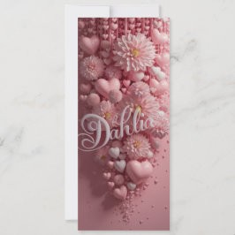 Pastell Dahlia Blomsterkonst med Hjärtan Kort