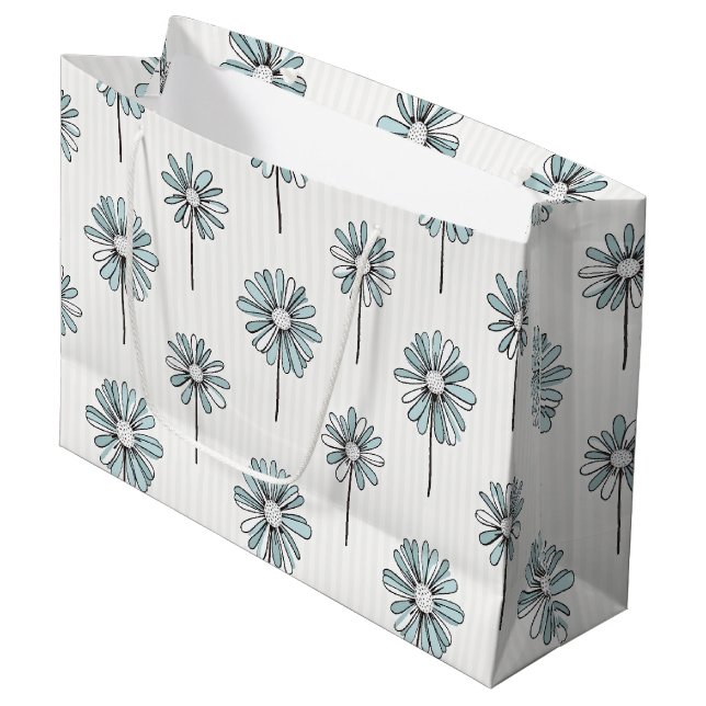 Pastell Daisy Linje Konst Rand (Framsidan Vinklad)