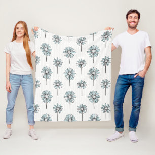 Pastell Daisy Linje Konst Rand Fleecefilt