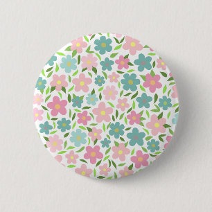 Pastell Ditsy Blommig Shabby Chic Coquette Knapp