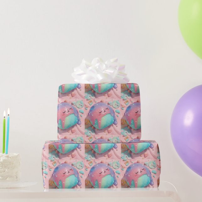Pastell Drip Kawaii Godis Karaktär Konst Presentpapper (Festgåvor)