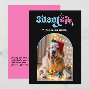 Pastell Dröm Rolig Retro Husdjur Hund Jul Foto Julkort