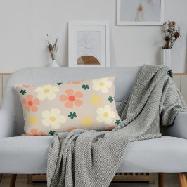 Pastell Elegant Blommönster Bekväm Prydnadskudde