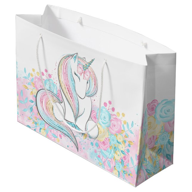 Pastell Enhörning Baby Shower (Baksidan Vinklad)
