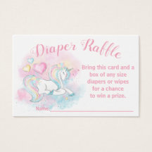 Pastell Enhörning Blöja Raffle Biljetter