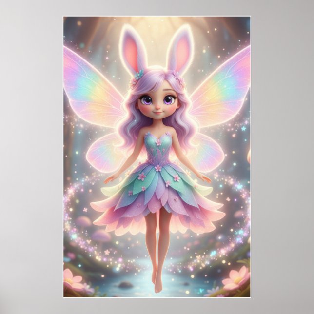 Pastell Få-älva – Magisk Fantasy Affisch Konst (Framsidan)
