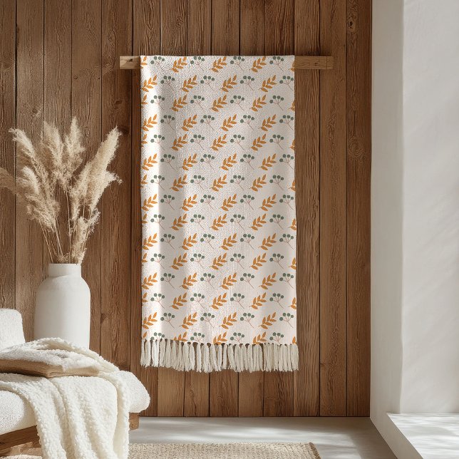 Pastell Färg Bladdek Täcke 70-tal Brun Boho Dekora Fleecefilt (Pastel Flower Blanket 70s Brown Boho Accent)