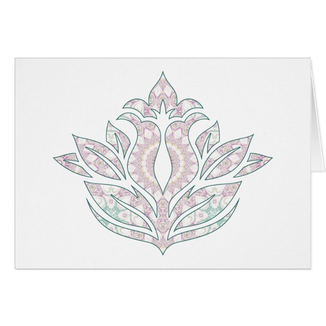 Pastell Färg Blomma Mandala Design OBS Kort (Framsidan Horizontal)