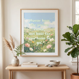 Pastell Färg Blomsteräng Inspirerande Citat Poster